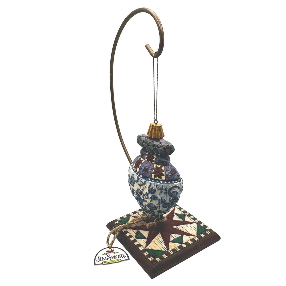 Jim Shore Enesco Heartwood Creek Quilted Ornament Starburst Display Stand Set